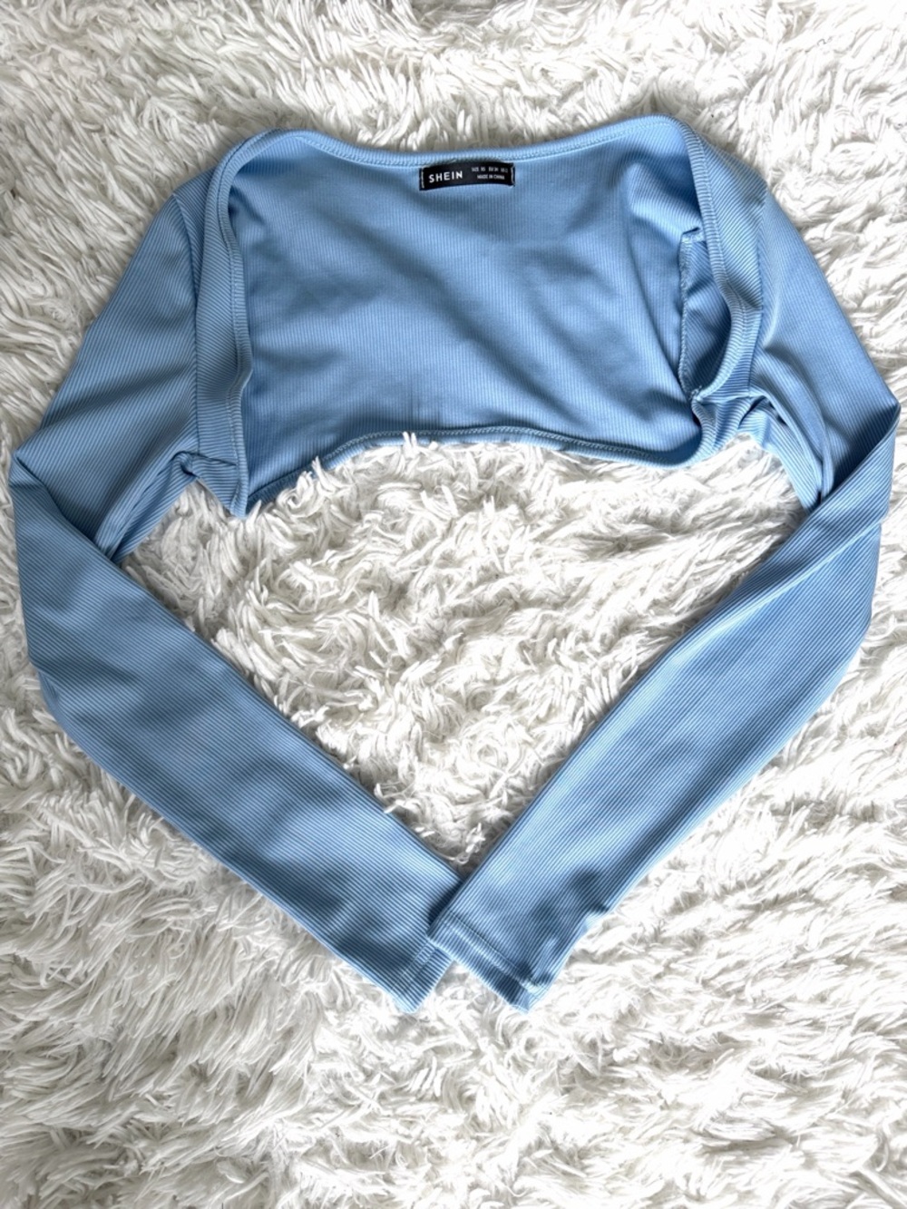Shein Baby Blue Cropped Bolero Top Size XS